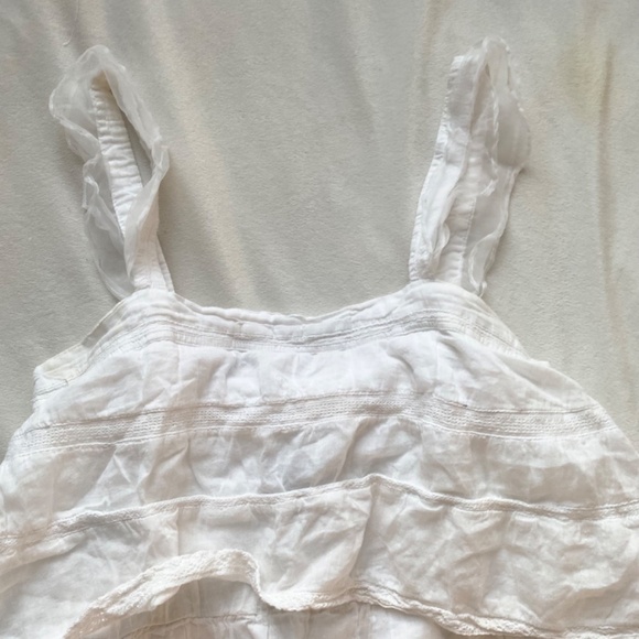 White ruffle tiered mini beachy dress - Picture 2 of 10